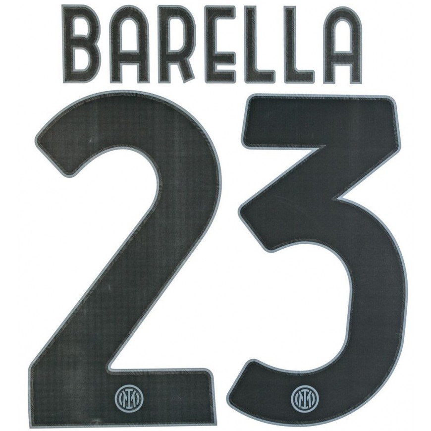 2023-24 INTER OFFICIAL THIRD NAMESET BARELLA 23 - La Campionessa - Maglie  da Calcio da Tutto il Mondo