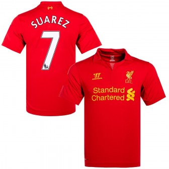 WARRIOR - 2012-13 LIVERPOOL FC HOME SHIRT SUAREZ 7 (L) -  new with tags