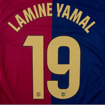 2024-25 fc barcelona home adult nameset lamine yamal 19